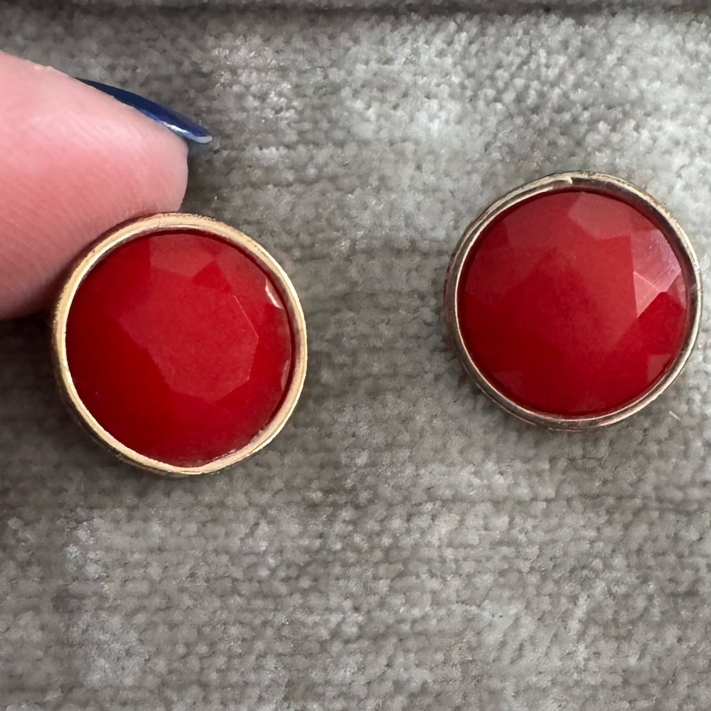 🔴 Red Stud Earrings